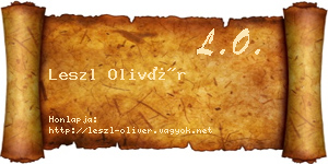 Leszl Olivér névjegykártya